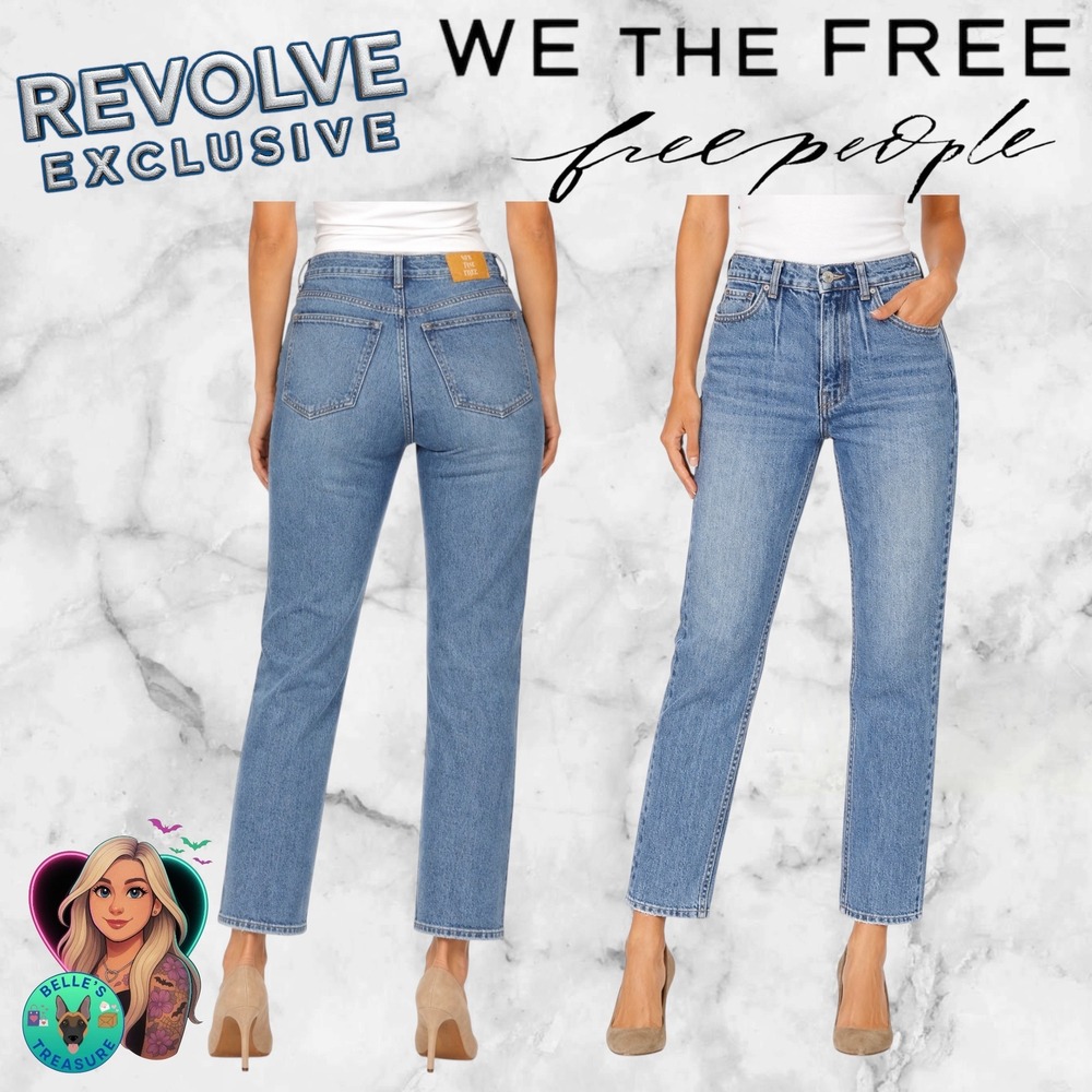 We The Free Jeans Women 27 A New Day Mid Rise Straight Leg Vintage Style Care FP